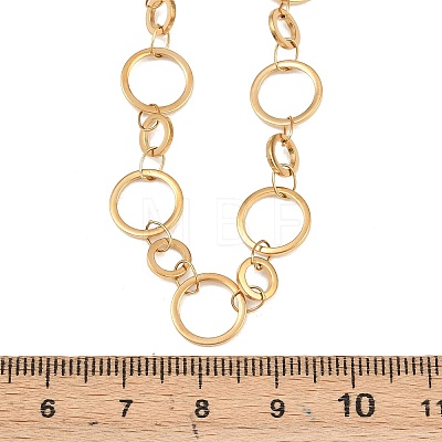 304 Stainless Steel 6MM and 10MM Ring Link Chain Necklaces NJEW-P343-02A-G-1