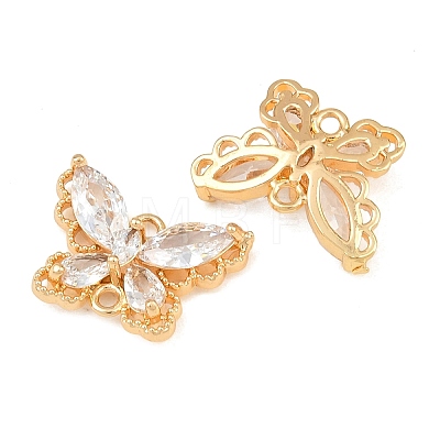 Brass Pave Cubic Zirconia Connector Charms CU-CBA804C-16G-01-1