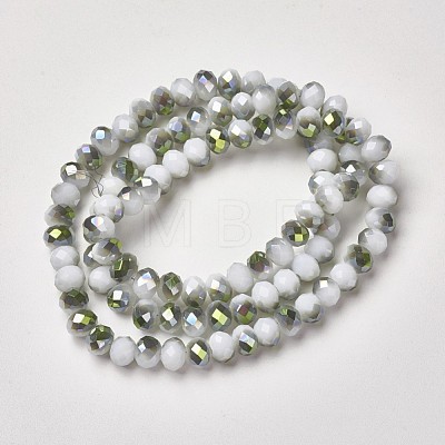 Electroplate Opaque Glass Beads Strands EGLA-A034-P4mm-S18-1