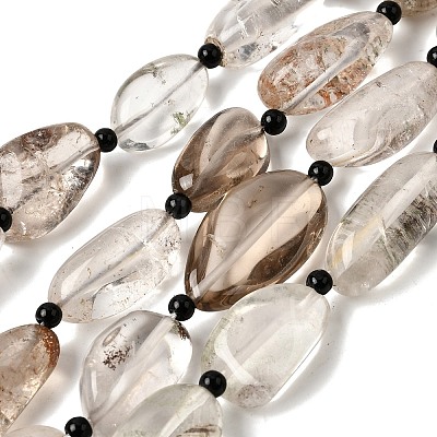 Natural Lodolite Quartz Beads Strands G-F820-M01-04-1