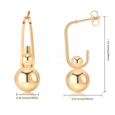 Titanium Steel Round Ball Dangle Stud Earrings for Women JE1107A-1
