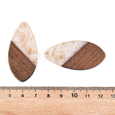 Transparent Resin and Walnut Wood Pendants RESI-T057-05N-1