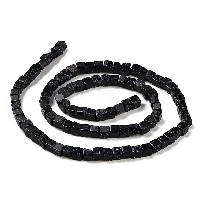 Synthetic Blue Goldstone Beads Strands G-G002-A07-1