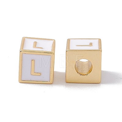 Rack Plating Brass Enamel Beads KK-B060-04G-04L-1