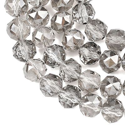 Electroplate Transparent Glass Beads Strands GLAA-H040-01D-1