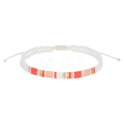 Glass Seed Bead Braided Bead Bracelets AQ4217-1-1
