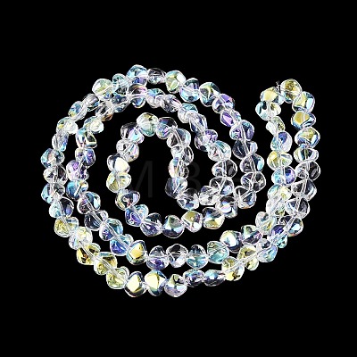 Electroplate Transparent Glass Beads Strands EGLA-Q133-01A-14-1
