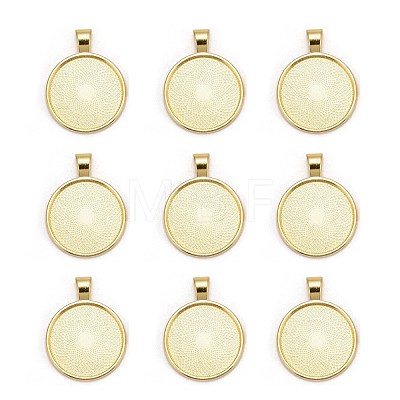 Tibetan Style Alloy Pendant Cabochon Settings TIBE-R295-055G-LF-1
