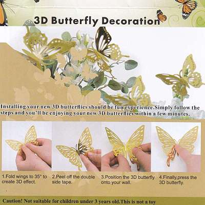 3D Plastic Wall Stickers DIY-F077-03G-1