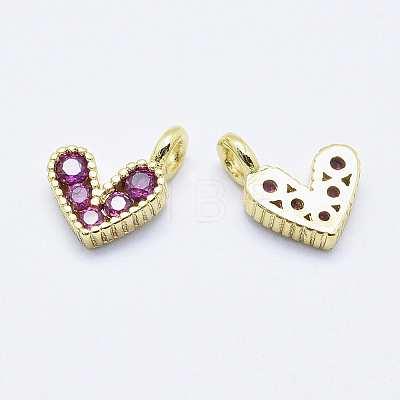 Brass Micro Pave Cubic Zirconia Charms RB-I078-66G-NR-1