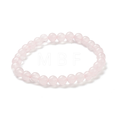 Natural Rose Quartz Beaded Stretch Bracelets BJEW-D446-B-11-1