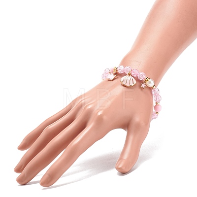 Acrylic Imitation Pearl Stretch Bracelet BJEW-JB08448-04-1
