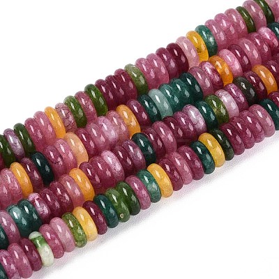 Dyed Natural White Jade Beads Strands G-T142-6mm-05B-1