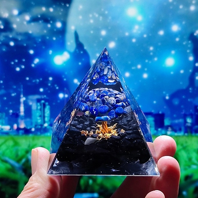 Orgonite Pyramid Resin Display Decorations TREE-PW0001-63B-1