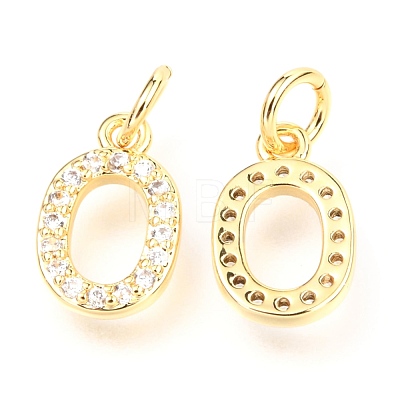 Brass Micro Pave Cubic Zirconia Charms ZIRC-O037-18G-1