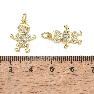 Brass Micro Pave Clear Cubic Zirconia Pendants CU-CBA9AFC-01G-10-1