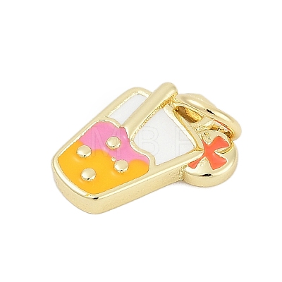 Brass Enamel Charms KK-G522-03G-1