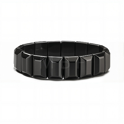 Non-magnetic Synthetic Hematite Beaded Stretch Bracelets for Men FS-WG73B41-04-1