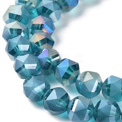 Electroplate Transparent Glass Beads Strands EGLA-I018-AB07-1