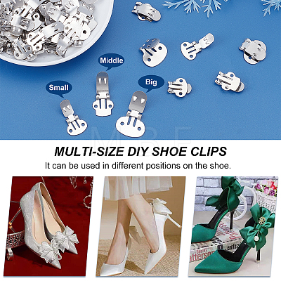   60Pcs 3 Style Iron Large Flat Blank Clips IFIN-PH0001-77-1