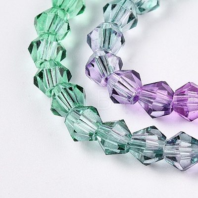 Gradient Color Baking Painted Glass Bead Strands DGLA-A039-T6mm-A010-1