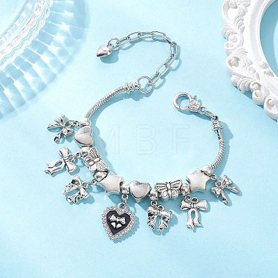 European Style Alloy & Brass Charm Bracelets BJEW-JB13264-1
