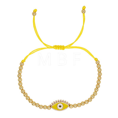 Alloy Round & Evil Eye Braided Bead Bracelets TG4711-9-1