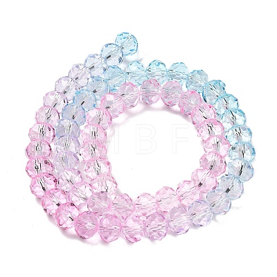 Transparent Painted Glass Beads Strands DGLA-A034-T6mm-A22-1