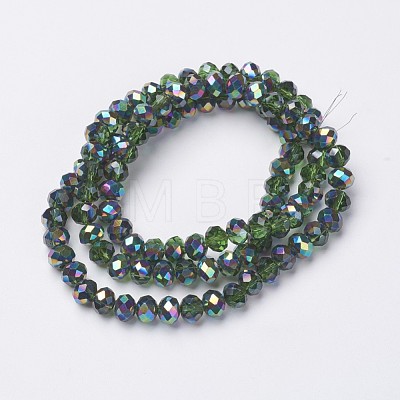 Electroplate Transparent Glass Beads Strands EGLA-A034-T6mm-Q04-1