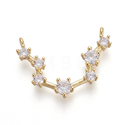 Brass Micro Pave Cubic Zirconia Pendants ZIRC-F099-20G-09-1