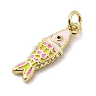 Brass Enamel Pendants X1-KK-A266-39G-03-1