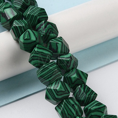Synthetic Malachite Dyed Star Cut Round Beads Strands G-M418-C13-01-1