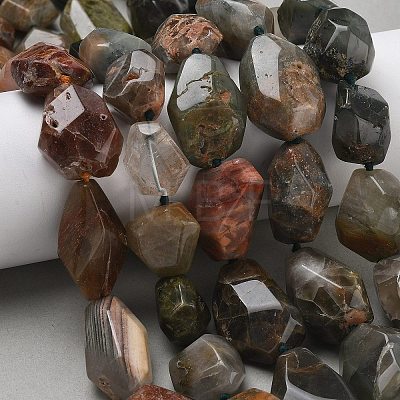 Natural Green Lodolite Quartz Beads Strands G-L650-N01-01-1