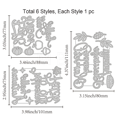 Autumn Theme Carbon Steel Cutting Dies Stencils DIY-WH0309-1159-1