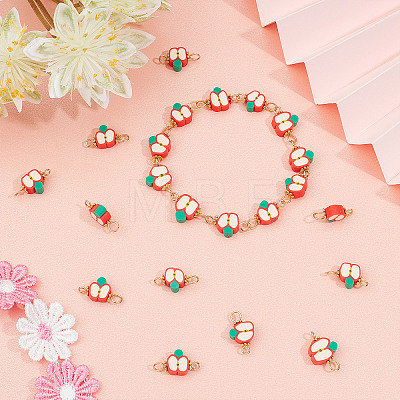 DICOSMETIC 100Pcs Polymer Clay Connector Charms CLAY-DC0001-01-1
