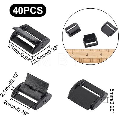  40Pcs Plastic Cam Buckle KY-NB0001-46-1