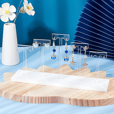 Acrylic T-Bar Earring Display Stands AJEW-WH0304-95B-1