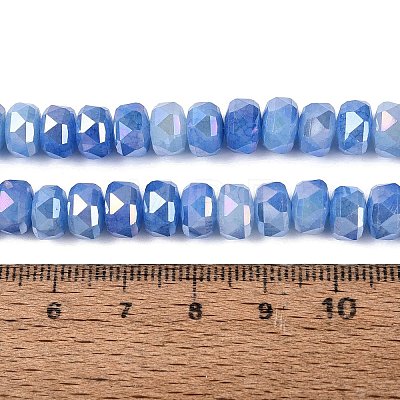 Electroplate Crackle Imitation Jade Glass Beads Strands EGLA-Q135-01A-C02-1