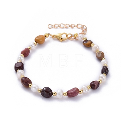 Natural Gemstone Beaded Bracelets BJEW-JB05265-1