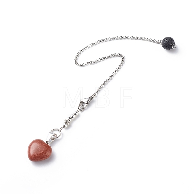 Natural & Synthetic Mixed Gemstone Dowsing Pendulums PALLOY-JF01902-1