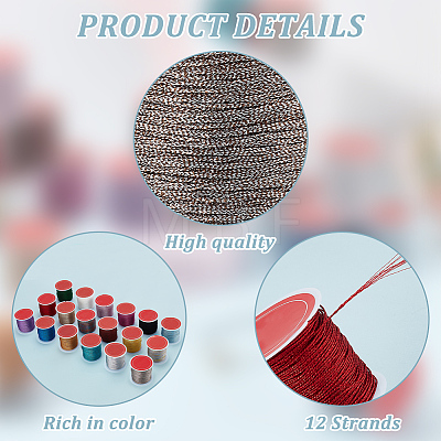 BENECREAT 18 Rolls 18 Colors Round Metallic Cord MCOR-BC0001-01A-1