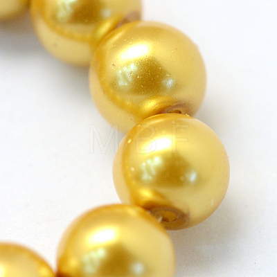 Baking Painted Pearlized Glass Pearl Round Bead Strands X-HY-Q003-10mm-31-1