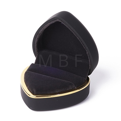 Heart Plastic Jewelry Ring Boxes OBOX-F005-04B-1