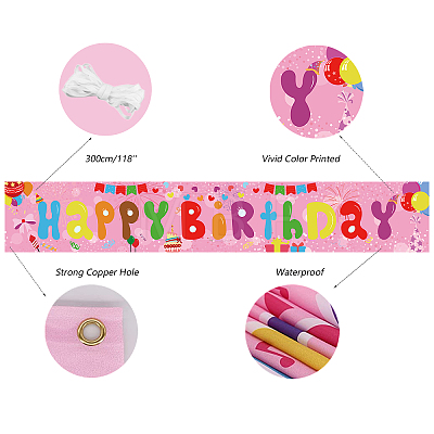 Polyester Hanging Banners Children Birthday AJEW-WH0190-002-1