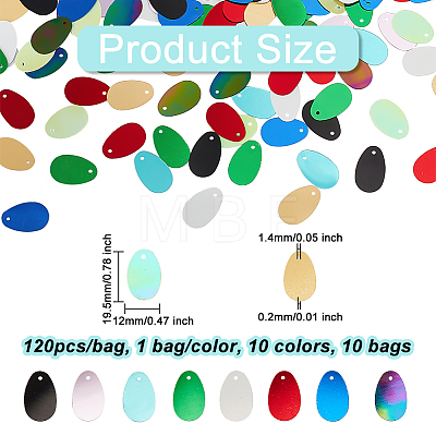 Olycraft 10 Bags 10 Colors Ornament Accessories DIY-OC0010-58-1