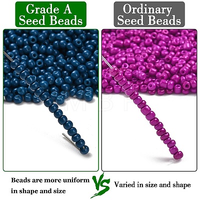 12/0 Grade A Baking Paint Glass Seed Spacer Beads X-SEED-Q009-FJX03-1