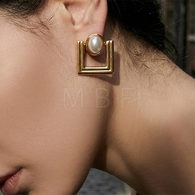 316 Surgical Stainless Steel Stud Earrings for Women SA-C001-01G-1