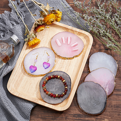 6Pcs 3 Colors Oval Resin Palette MRMJ-PH0001-60-1