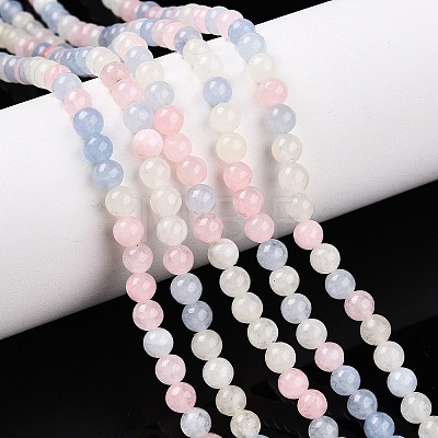 Dyed Natural White Jade Beads Strands G-T140-4mm-A03-1