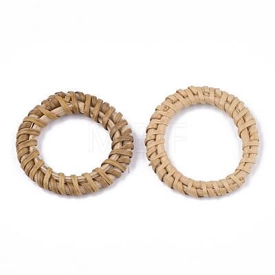 Handmade Reed Cane/Rattan Woven Linking Rings WOVE-T006-152B-1